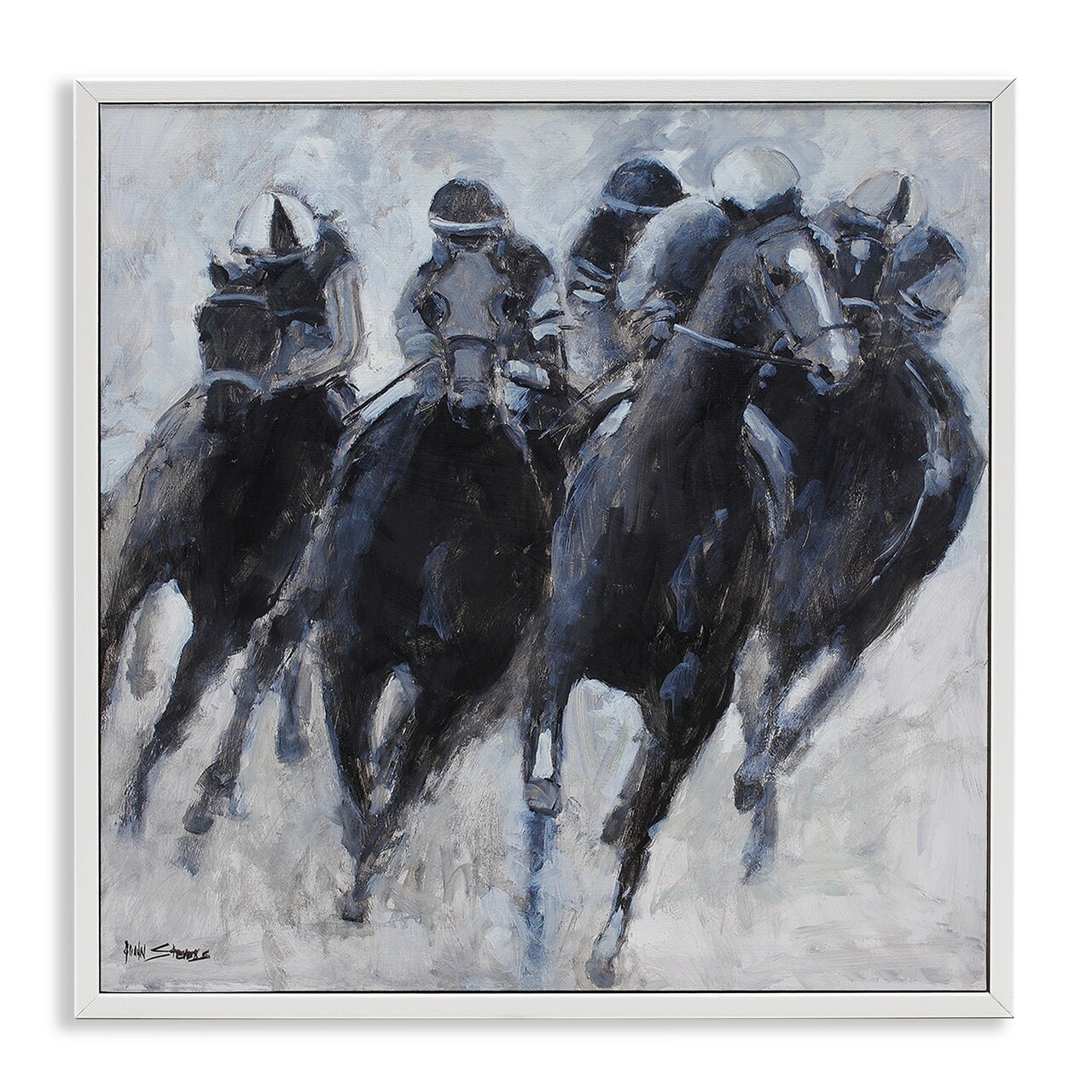 Stupell Industries Powerful Equestrian Racing Framed Giclee By Allayn Stevens